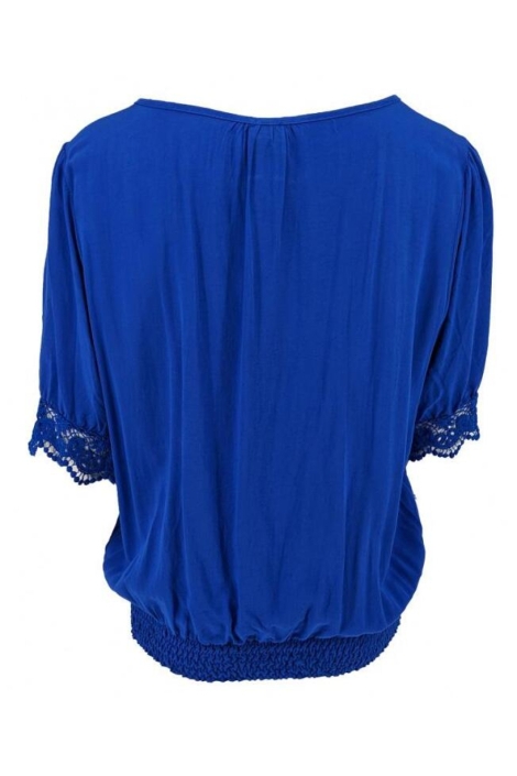 FOS Amsterdam blauwe dames t-shirt | Achteraanzicht