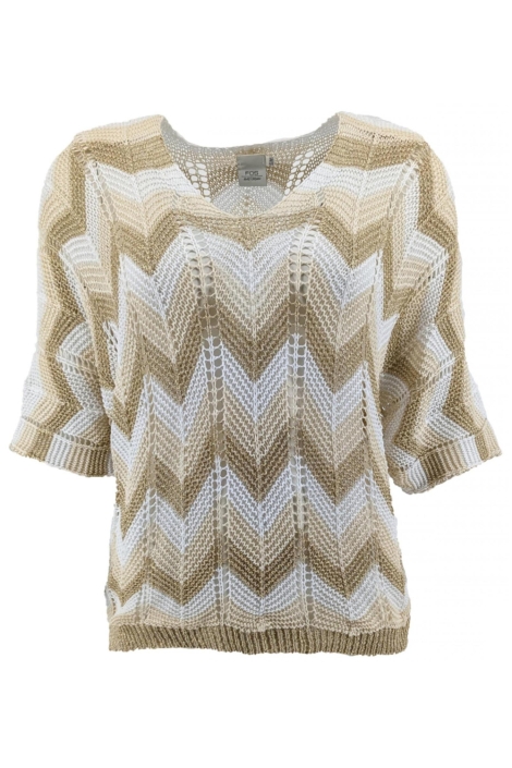 FOS Amsterdam beige dames t-shirt | Vooraanzicht