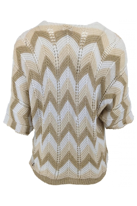 FOS Amsterdam beige dames t-shirt | Achteraanzicht
