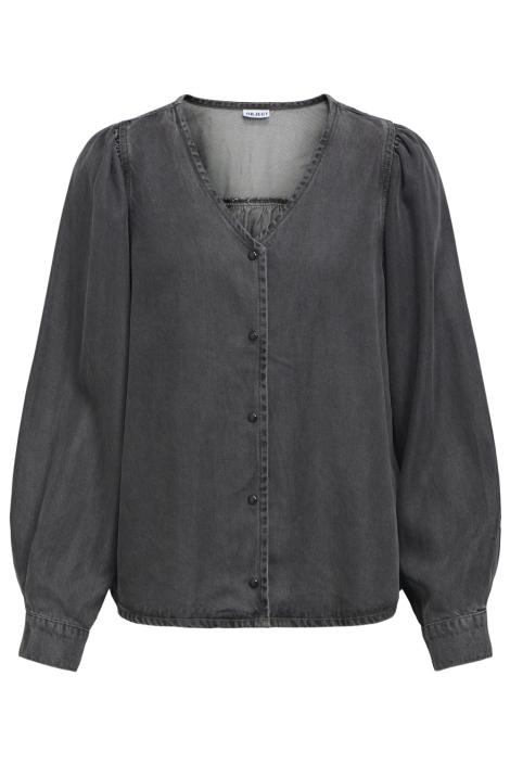 Object zwarte dames blouse | Vooraanzicht