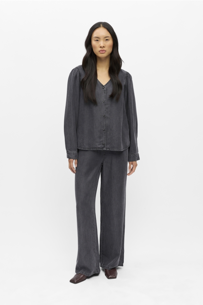 Object zwarte dames blouse | Model
