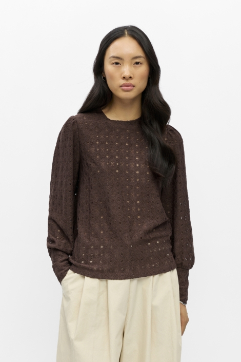 Object bruine dames t-shirt | Model vooraanzicht