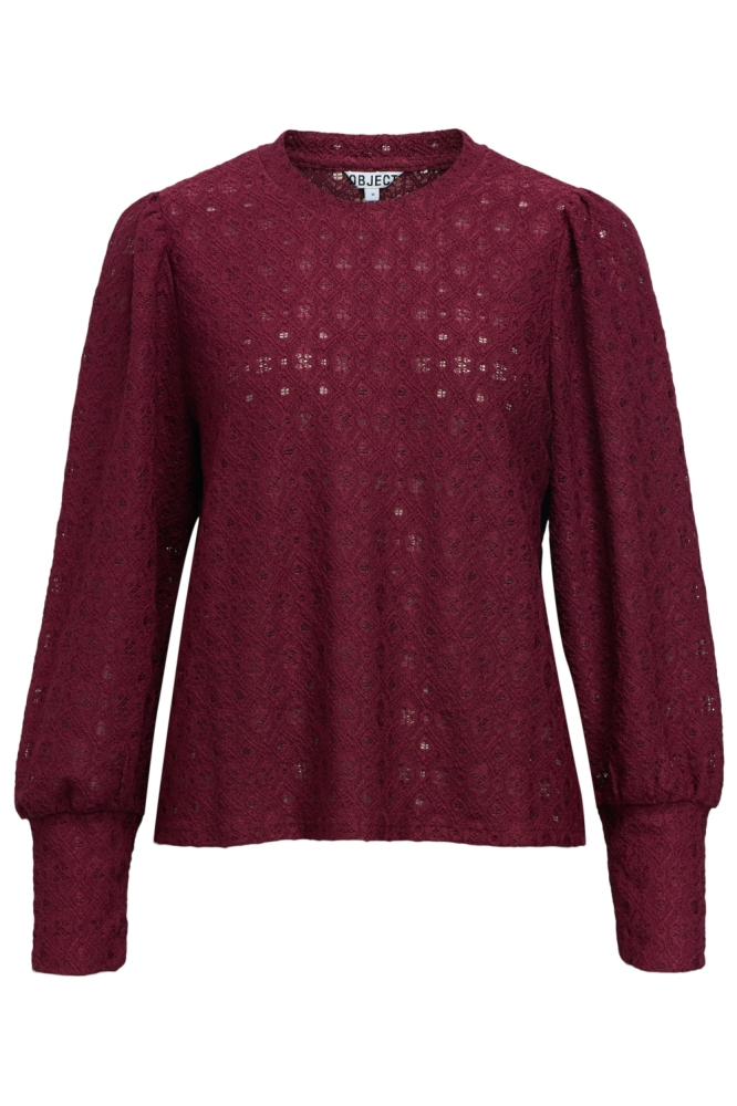 Object bordeaux dames t-shirt | Vooraanzicht