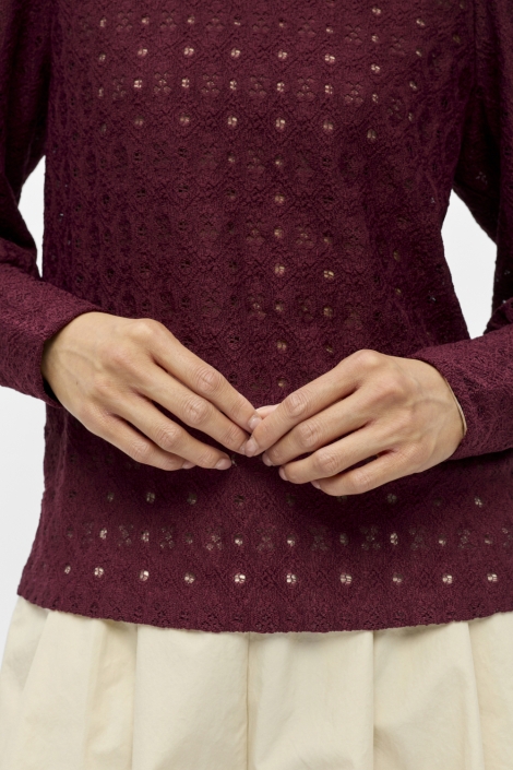 Object bordeaux dames t-shirt | Close up