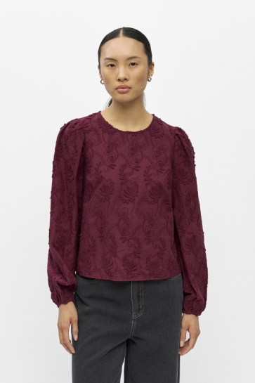 Object Top OBJMYA RE L/S TOP NOOS 23046020 Windsor Wine