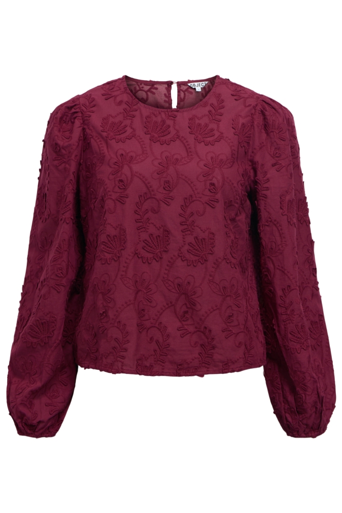 Object bordeaux dames top | Vooraanzicht