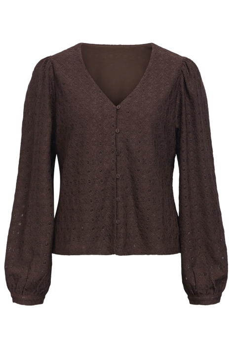 Object bruine dames blouse | Vooraanzicht
