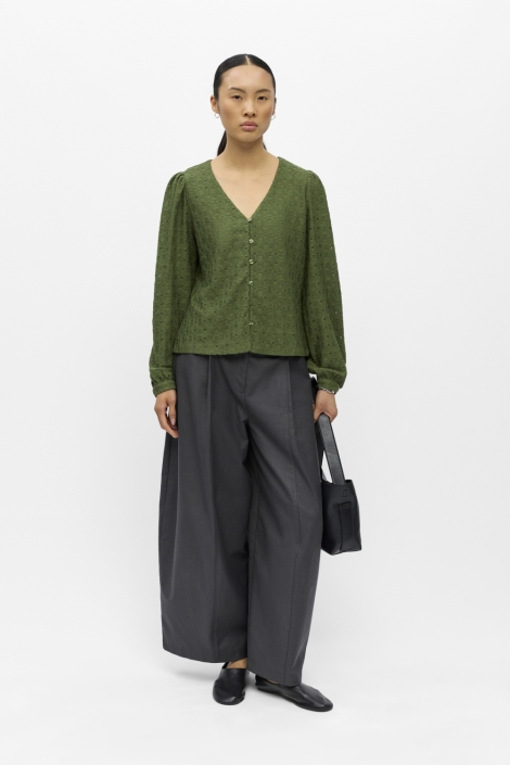 Object groene dames blouse | Model
