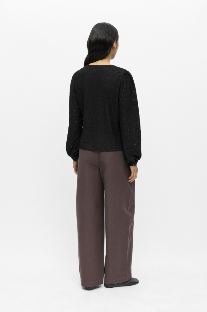 Object zwarte dames blouse | Model