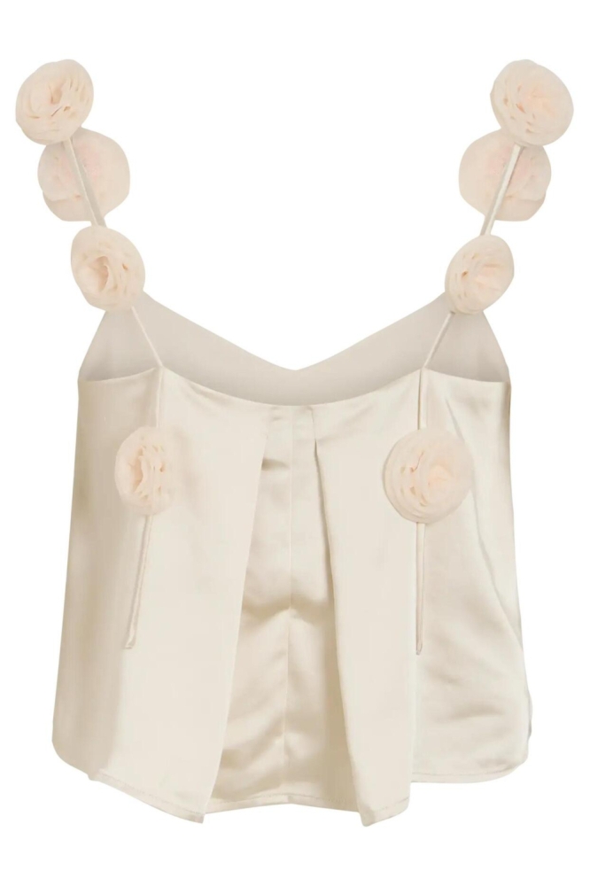 Vila beige dames top | Achteraanzicht