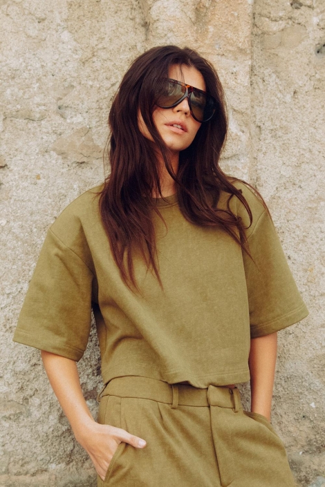 Refined Department groene dames t-shirt | Sfeerbeeld, In situatie