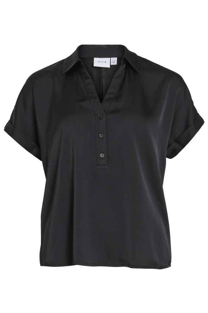 Vila zwarte dames blouse | Vooraanzicht