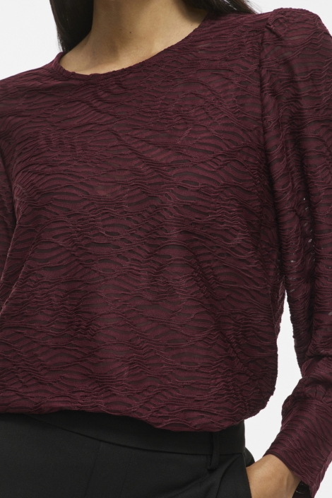 Vila bordeaux dames blouse | Close up
