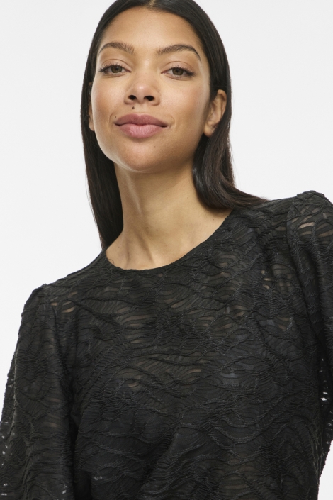 Vila zwarte dames blouse | Close up