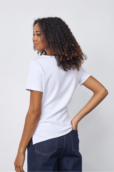 SisterS point witte dames t-shirt | Model achteraanzicht
