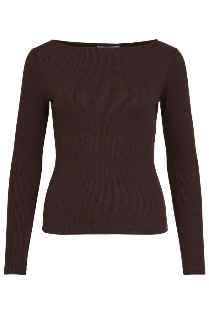 Vila bruine dames t-shirt | Vooraanzicht
