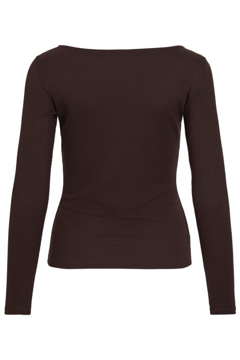 Vila bruine dames t-shirt | Achteraanzicht