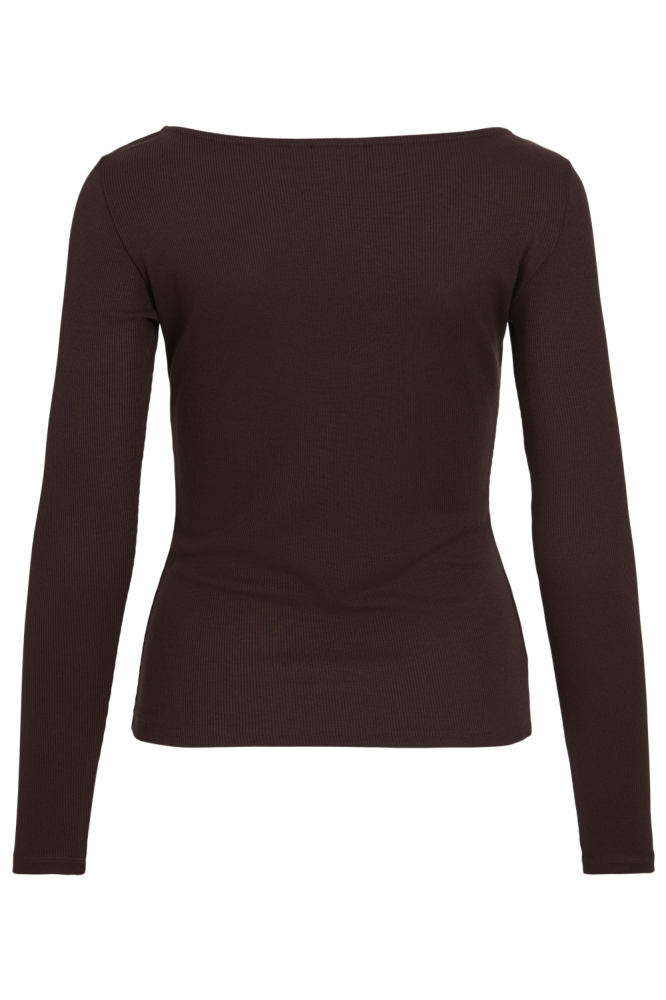 Vila bruine dames t-shirt | Achteraanzicht