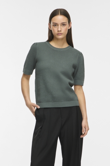 Vila T-shirt VIDALO O-NECK S/S KNIT TOP - NOOS 14084421 Balsam Green