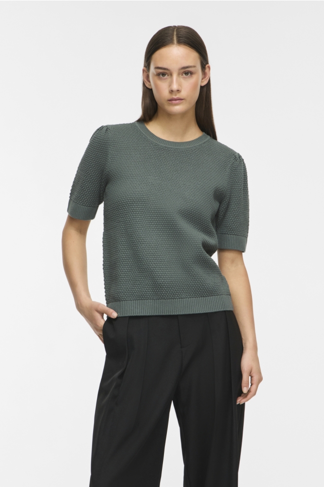 Vila groene dames t-shirt | Model vooraanzicht