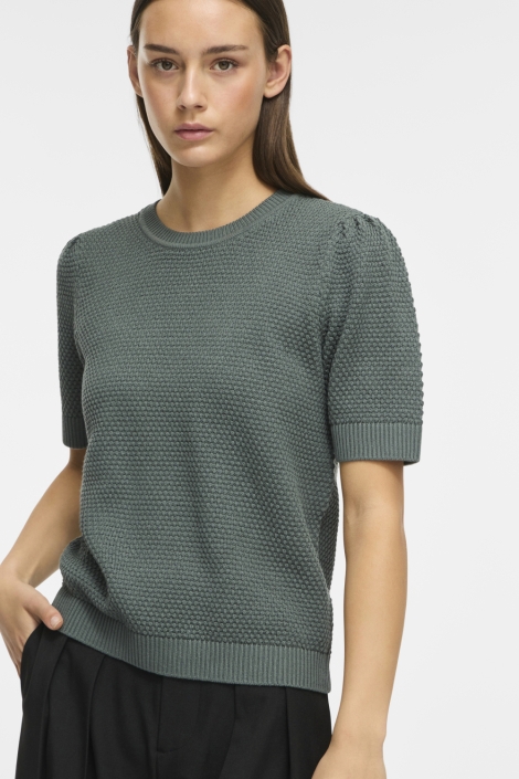 Vila groene dames t-shirt | Model vooraanzicht