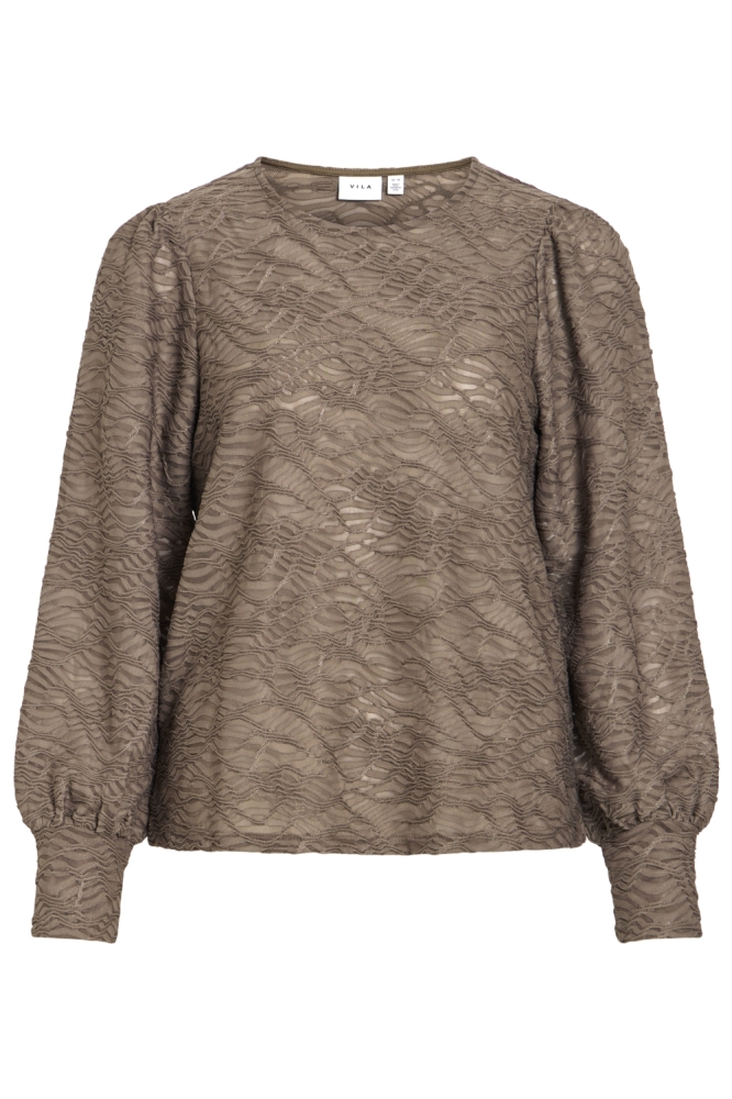 Vila camel dames blouse | Vooraanzicht