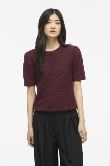 Vila T-shirt VIDALO O-NECK S/S KNIT TOP - NOOS 14084421 Port Royale