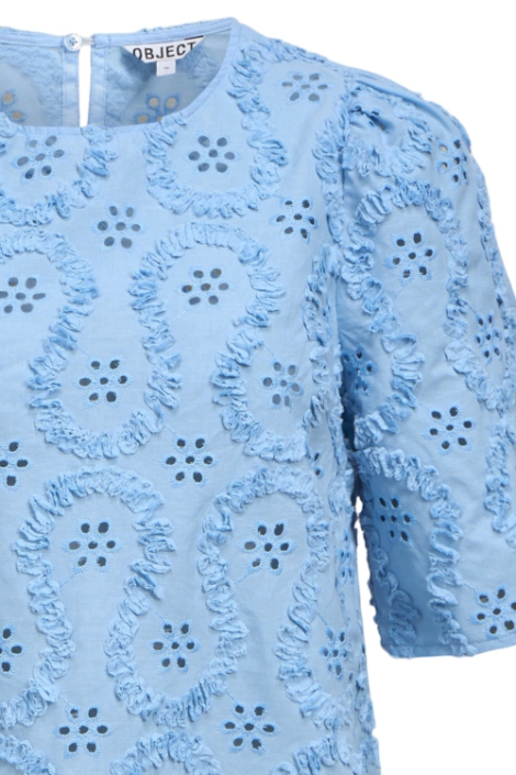 Object blauwe dames t-shirt | Close up