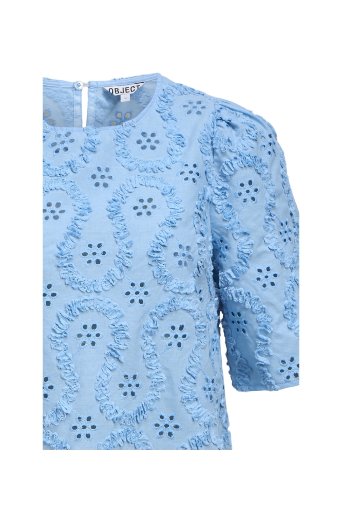 Object blauwe dames t-shirt | Close up