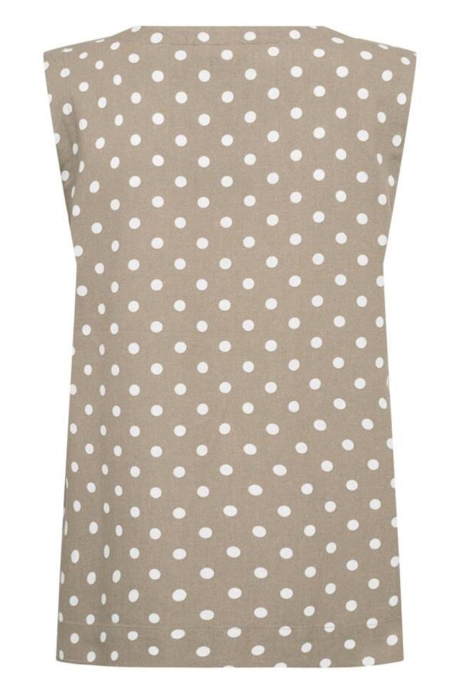 Freequent beige dames top | Achteraanzicht