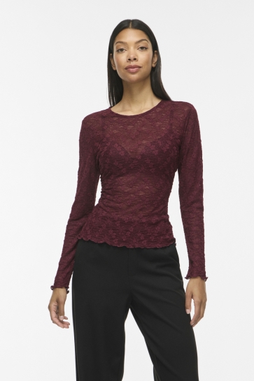 Vila Top VIFAY O-NECK L/S TOP - NOOS 14119318 Port Royale