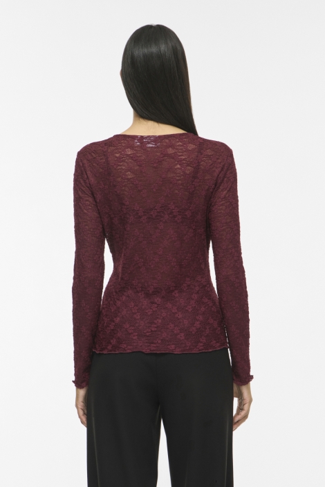 Vila bordeaux dames top | Model achteraanzicht