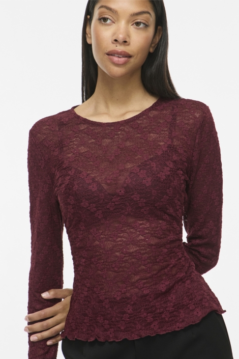 Vila bordeaux dames top | Close up