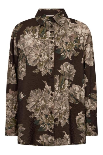 Freequent Blouse FQMINDUS SHIRT 211529 MOLE w. DESERT TAUPE