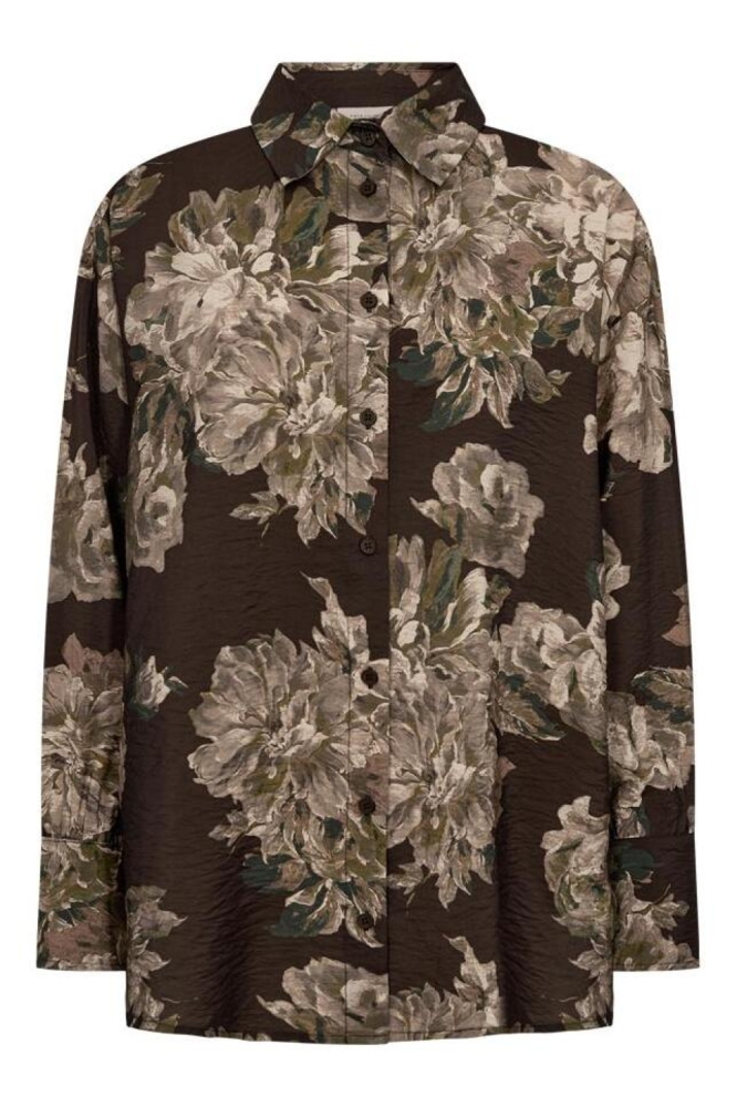 Freequent bruine dames blouse | Vooraanzicht
