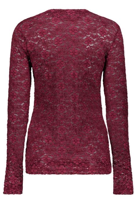 Geisha bordeaux dames t-shirt | Achteraanzicht