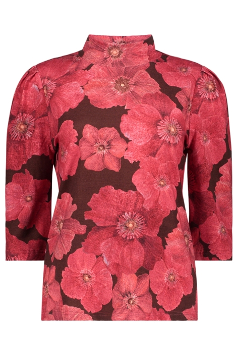 Geisha bruine dames t-shirt | Vooraanzicht
