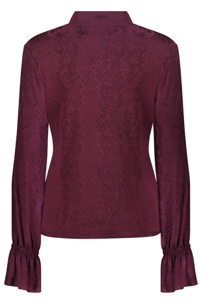 Geisha bordeaux dames t-shirt | Achteraanzicht