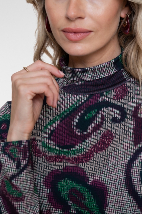 Geisha bordeaux dames t-shirt | Close up
