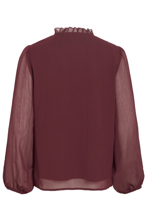Vila bordeaux dames blouse | Achteraanzicht