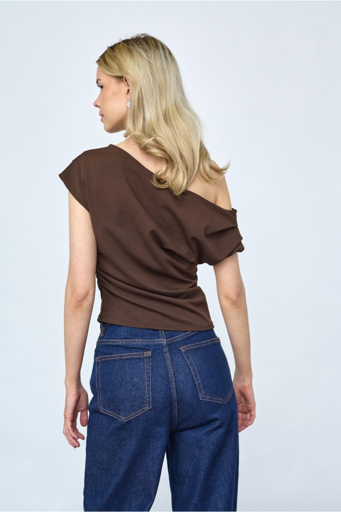 SisterS point bruine dames top | Model achteraanzicht