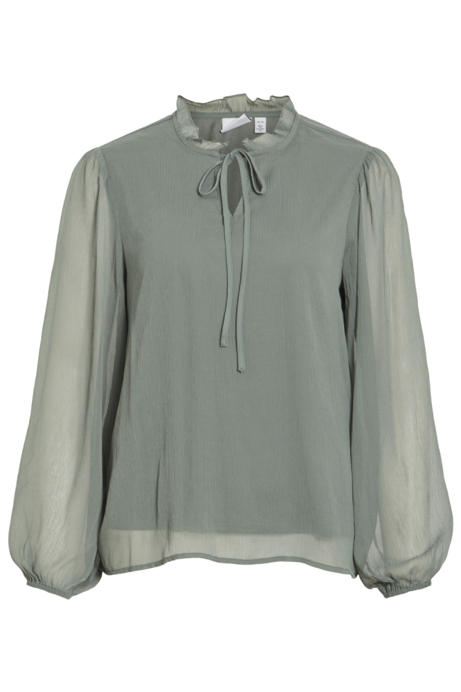 Vila groene dames blouse | Vooraanzicht