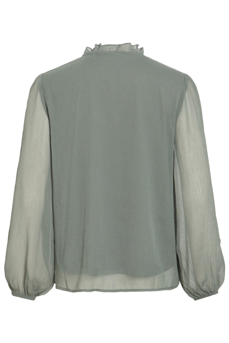 Vila groene dames blouse | Achteraanzicht