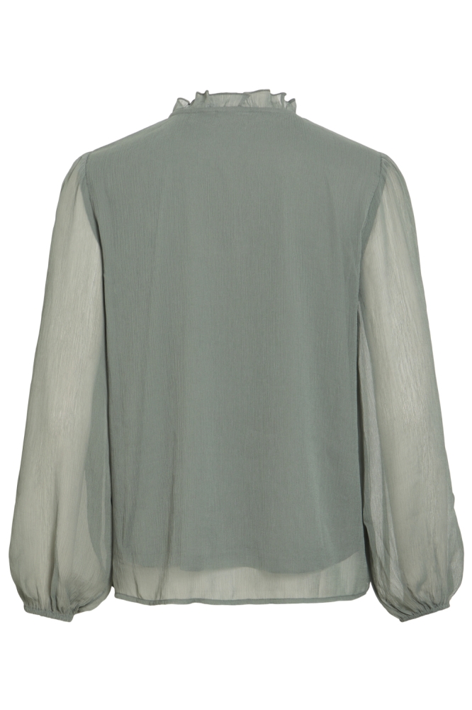 Vila groene dames blouse | Achteraanzicht