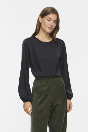 Vila T-shirt VIENNA RAVENNA L/S O-NECK TOP 14117303 Black Beauty