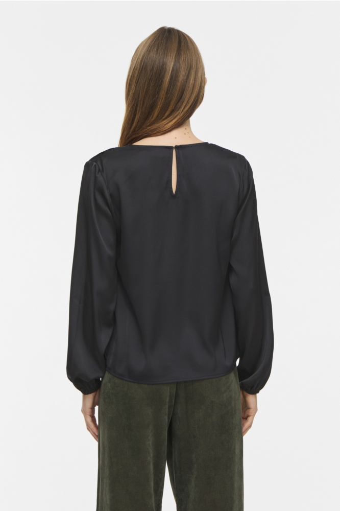 Vila zwarte dames t-shirt | Model achteraanzicht