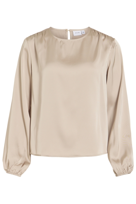 Vila beige dames t-shirt | Vooraanzicht