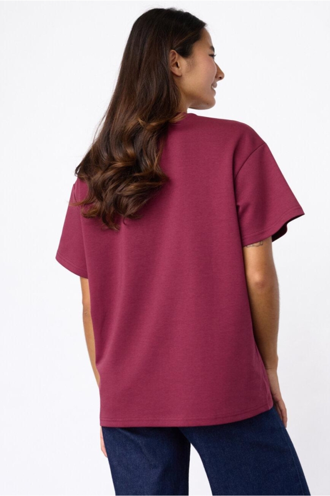 SisterS point bordeaux dames t-shirt | Model achteraanzicht