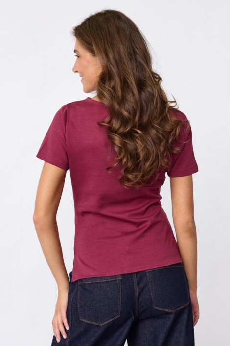 SisterS point bordeaux dames t-shirt | Model achteraanzicht
