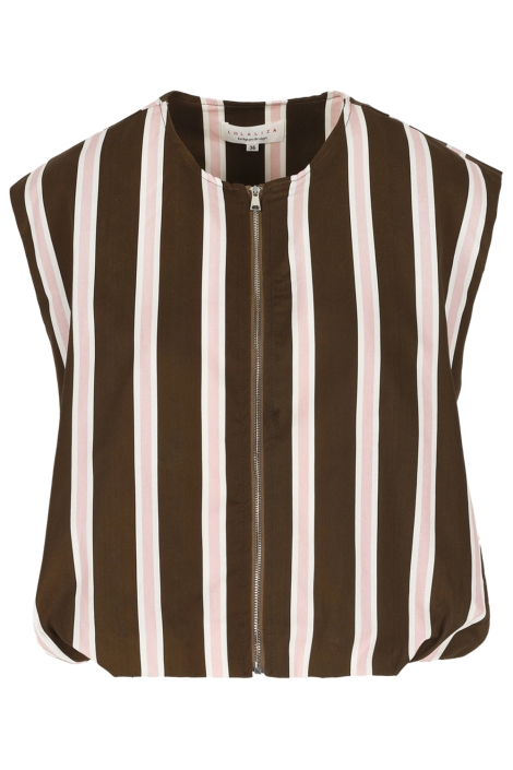 LolaLiza bruine dames gilet | Vooraanzicht